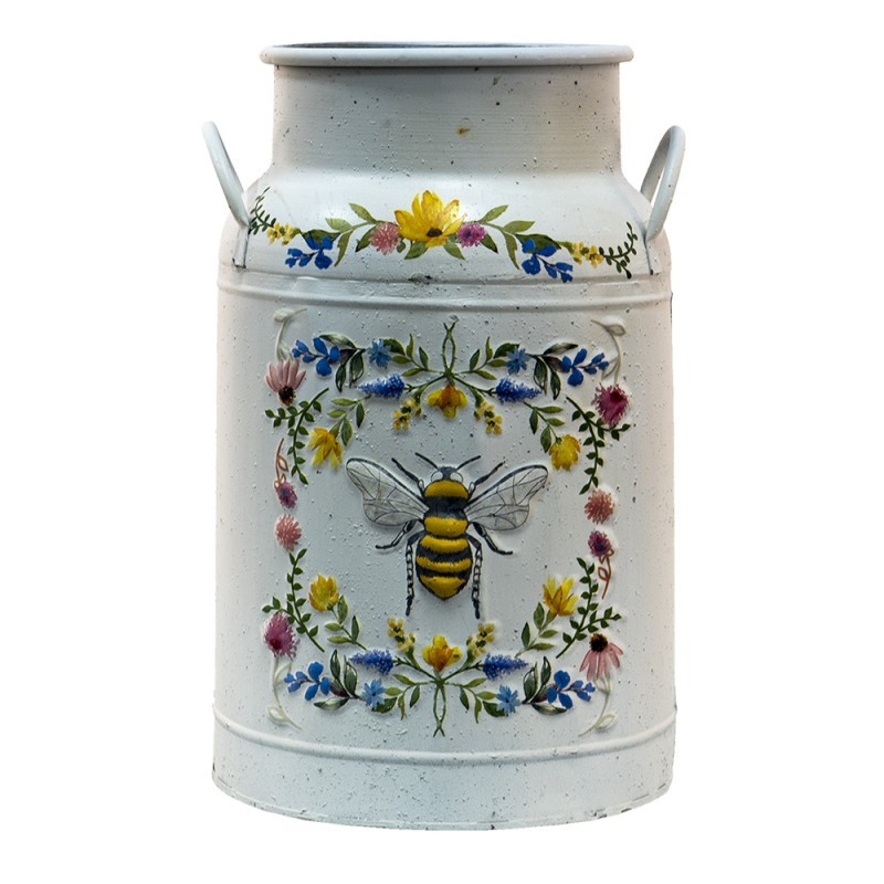 Krémová dekorativní konev s včelkou Bee - Ø 19*28 cm Clayre & Eef