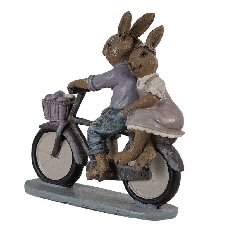 Dekorace zamilovaní králíci na kole - 14*5*15 cm Clayre & Eef
