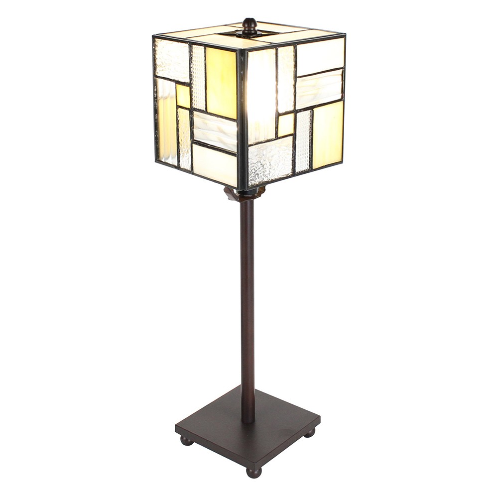 Stolní lampa Tiffany Cubio - 13*13*18 cm E14/max 1*25W Clayre & Eef