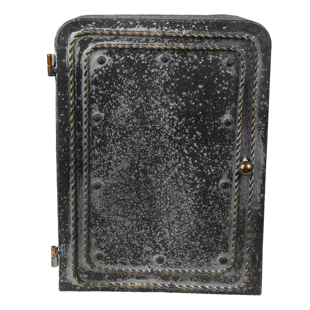 Šedo-černá antik nástěnná skříňka na klíče Antio - 23*10*30 cm Clayre & Eef