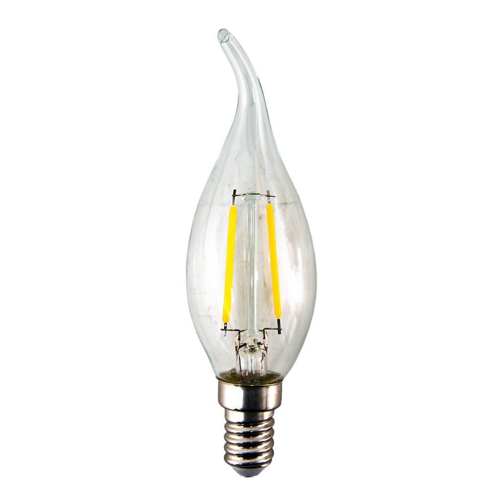 LED designová žárovka ve tvaru svíčky transparentní - 3 cm E14/2W Clayre & Eef