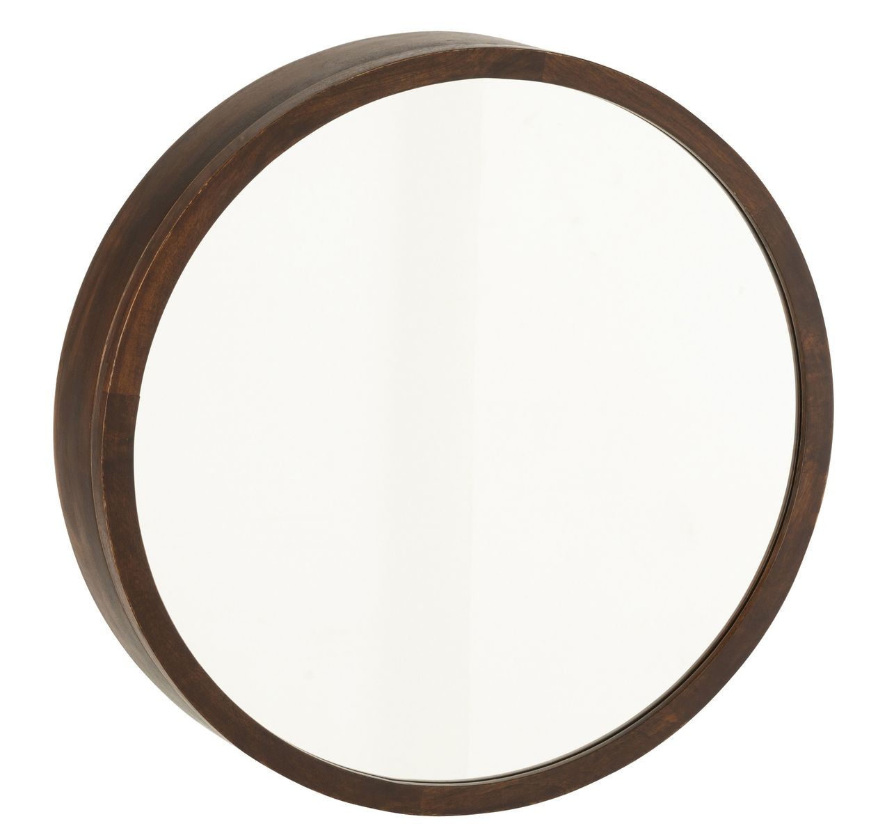 Hnědé nástěnné otevírací zrcadlo s poličkami Conie - Ø 60*13 cm J-Line by Jolipa