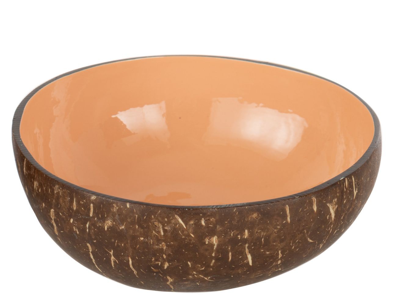 Lososová miska ve tvaru poloviny kokosového ořechu - Ø 14*7 cm J-Line by Jolipa
