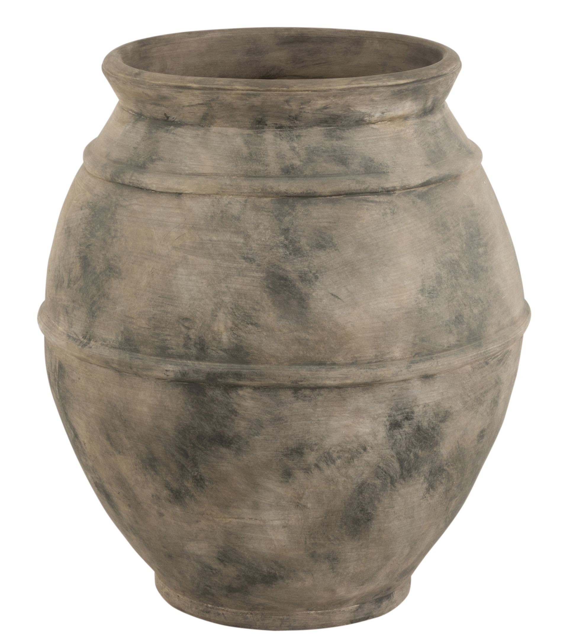 Šedo-hnědá antik keramická dekorační váza Vintage - Ø 56*67cm J-Line by Jolipa