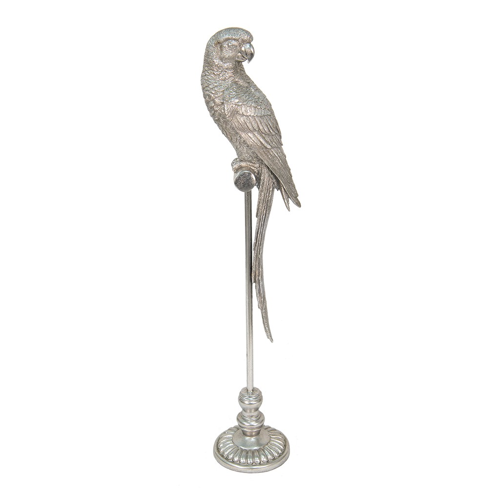 Stříbrná dekorace papoušek na podstavci Parroté  - 22*20*103 cm Clayre & Eef