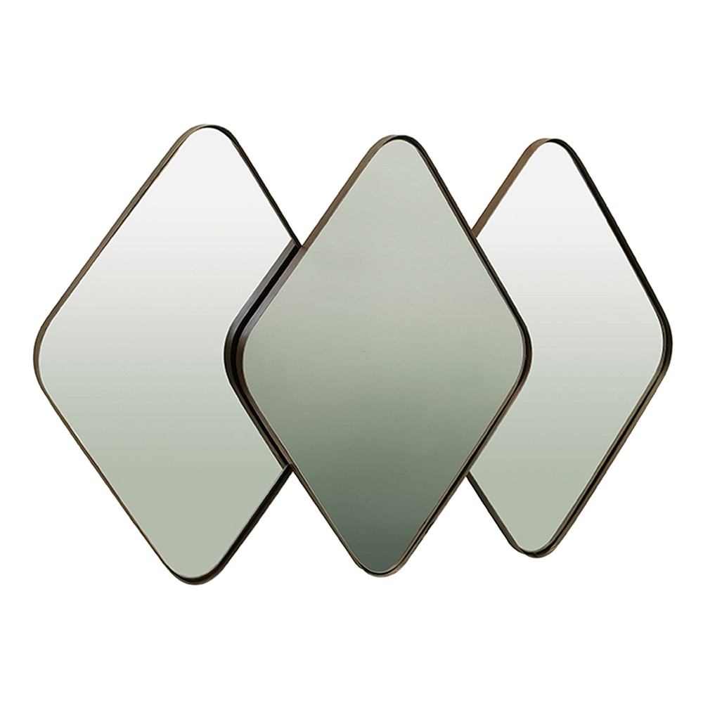 Mosazno-hnědé antik zrcadlo s kovovým rámem - 110*6*70 cm Clayre & Eef