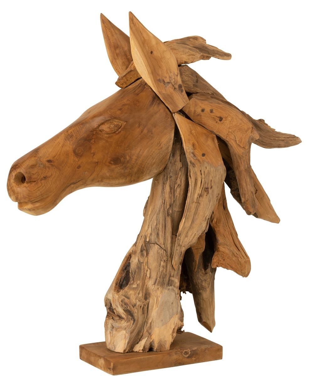 Dřevěná dekorace hlava koně Horse head teak - 49*17*63cm J-Line by Jolipa