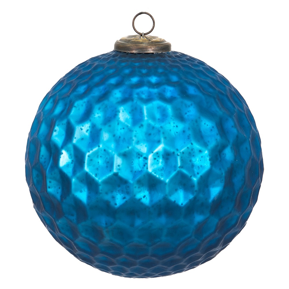 Modrá vánoční skleněná koule XL - Ø 25*25 cm Clayre & Eef