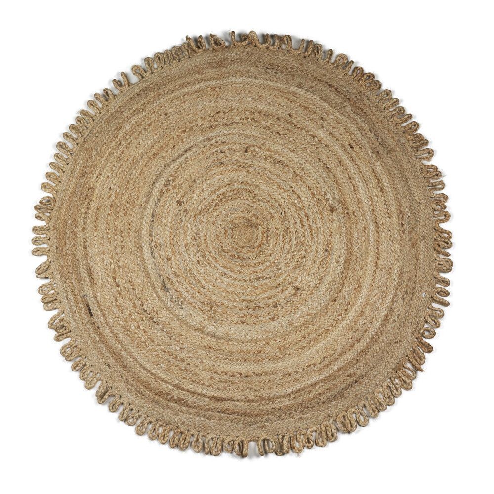 Přírodní kulatý jutový koberec se smyčkami Loops - Ø120*1cm Mars & More