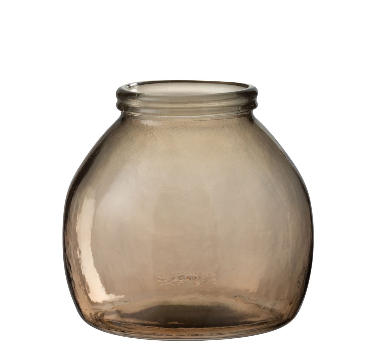 Skleněná světle hnědá váza baňka - Ø  21*20 cm J-Line by Jolipa