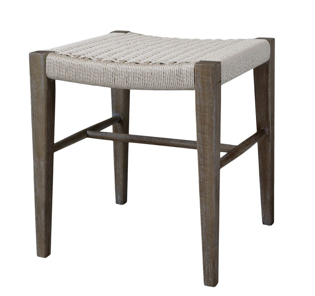 Přírodní dřevěná lavice / stolička s výpletem Limoges Stool - 44*43*48cm  Chic Antique