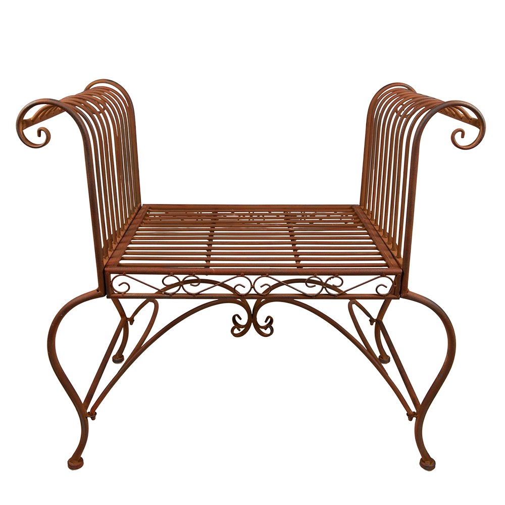 Hnědo-rezavá kovová dekorační zahradní židle - 76*41*71 cm Clayre & Eef