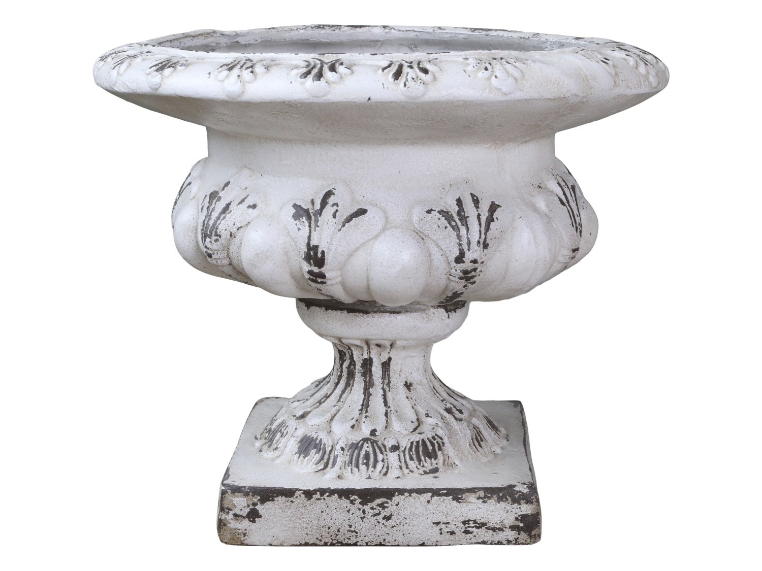 Krémový antik veliký květináč/ váza s patinou - Ø 56*48cm Chic Antique