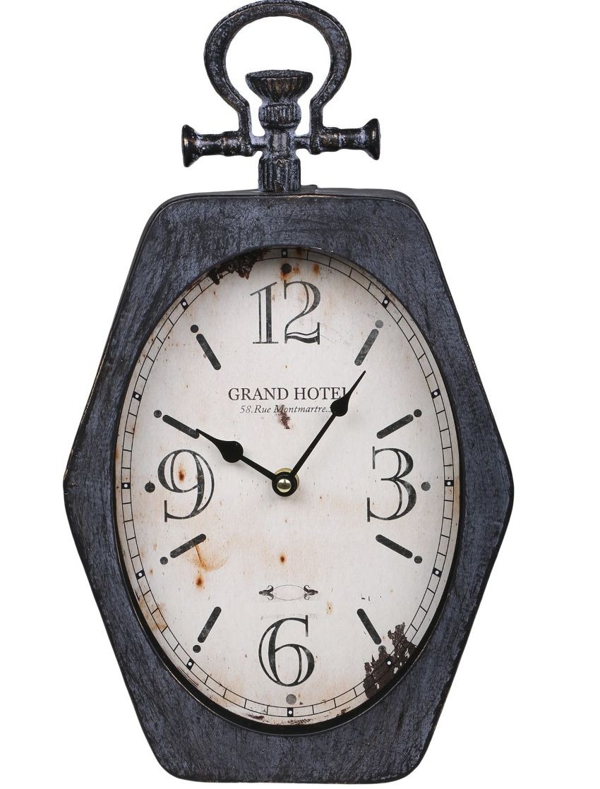 Černé antik nástěnné hodiny Grand Hotel – 23*6,5*40 / 1*AA Chic Antique
