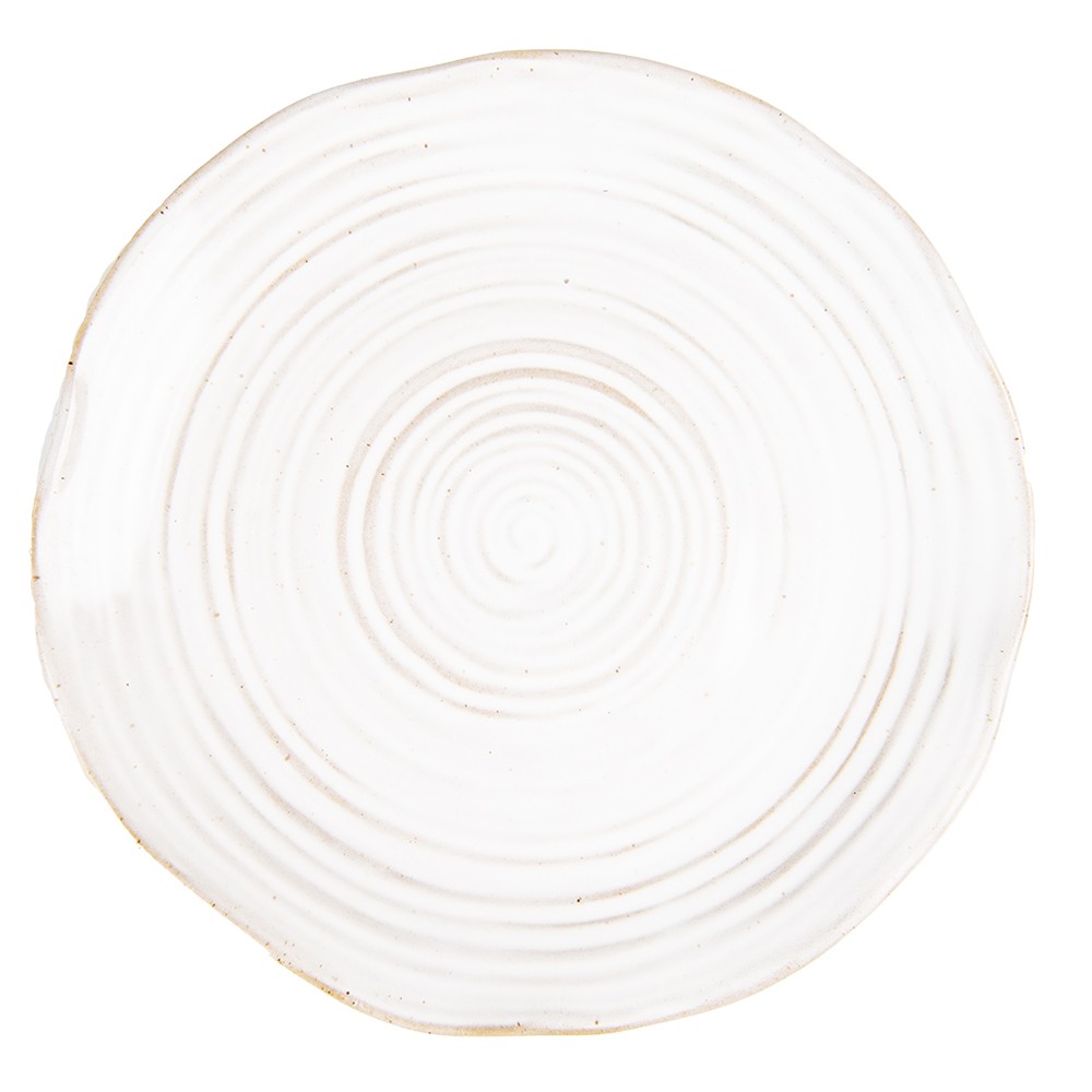 Béžový keramický dezertní talíř Groa - Ø 18*2 cm Clayre & Eef