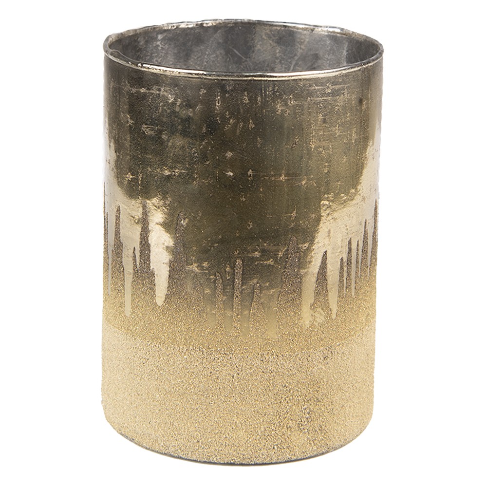 Zlatý skleněný svícen na čajovou svíčku L - Ø10*14 cm Clayre & Eef