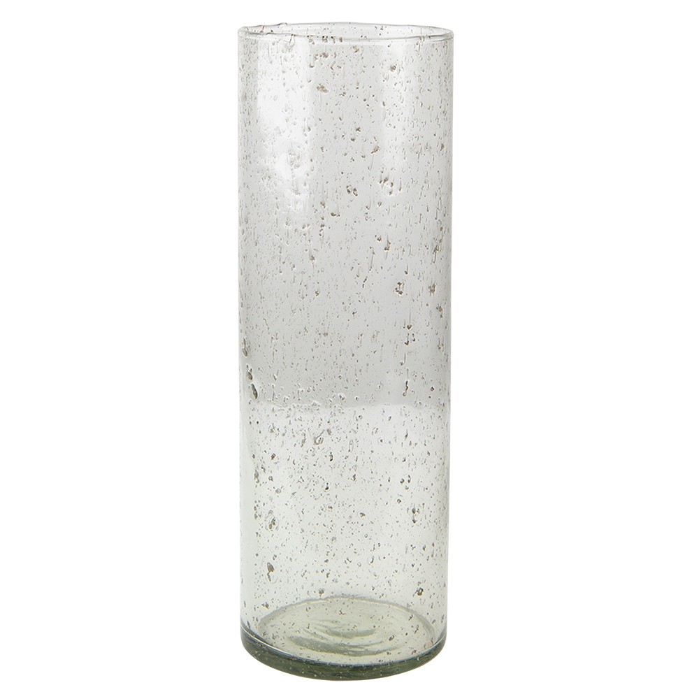 Skleněná transparentní foukaná váza Sandy - Ø 10*30 cm Clayre & Eef