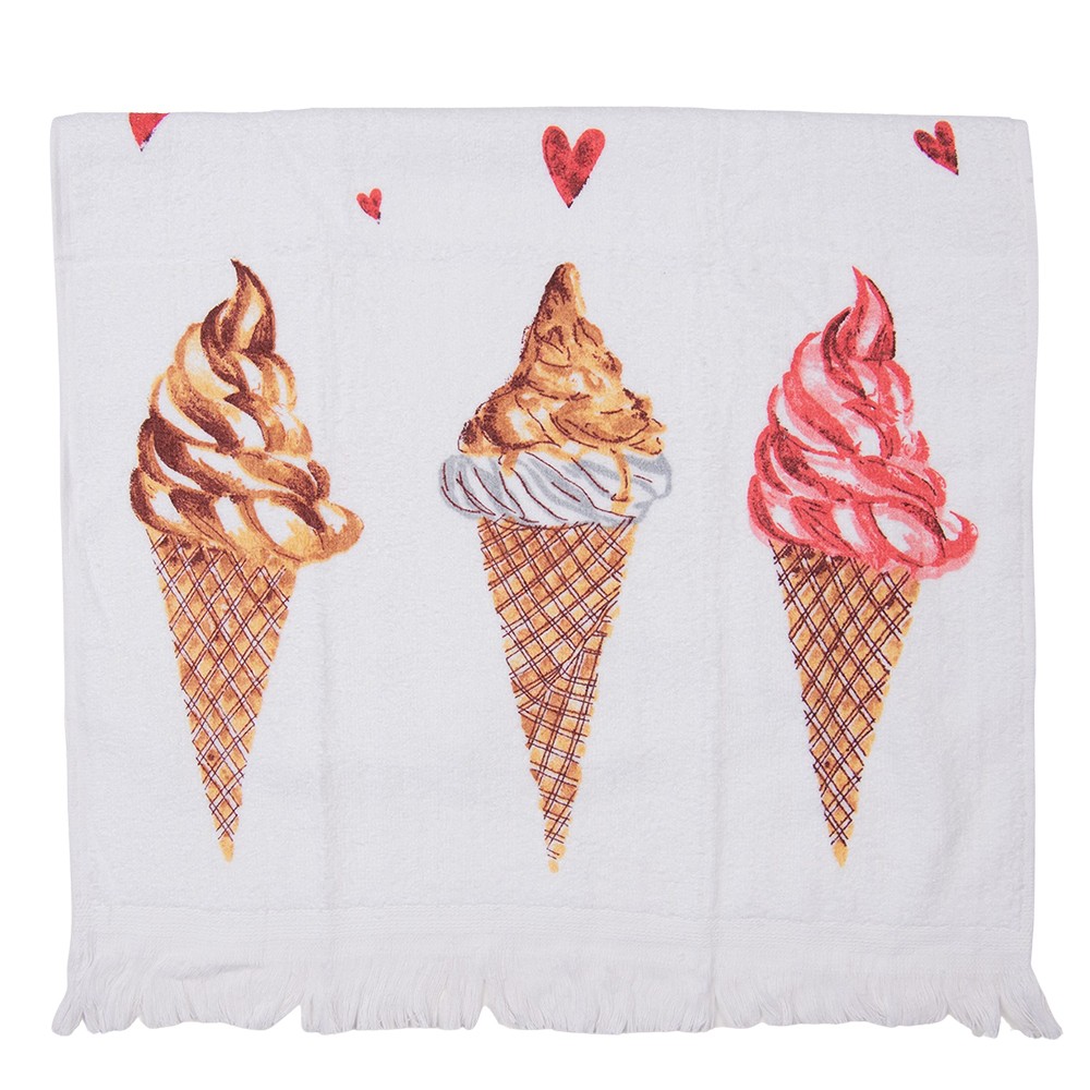 Froté ručník se zmrzlinou Frosty And Sweet - 40*66 cm Clayre & Eef