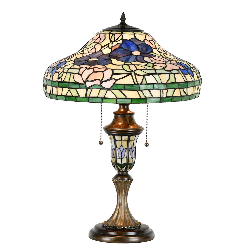 Stolní lampa Tiffany Destini - 46x60 cm E27/max 2x60W Clayre & Eef