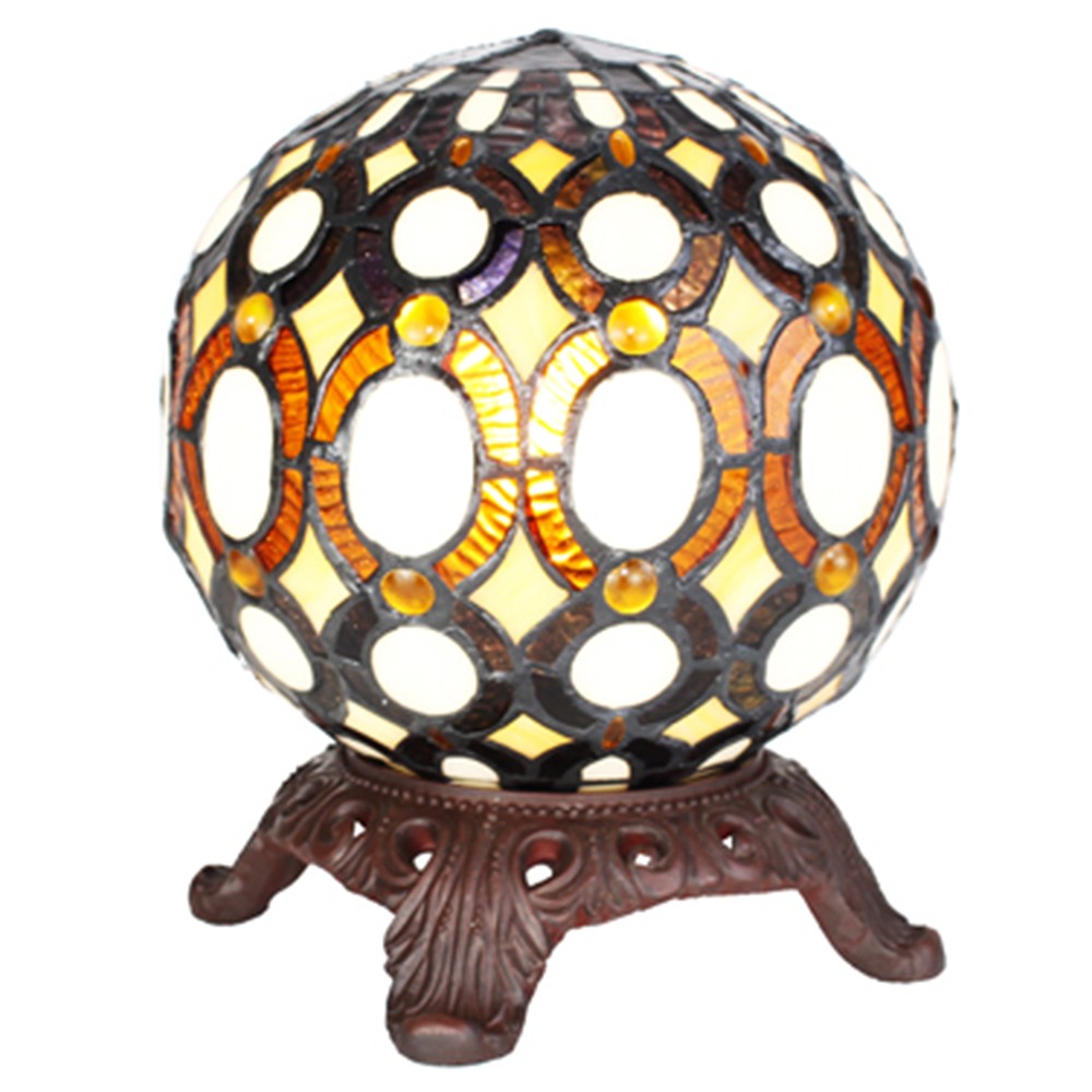 Stolní lampa Tiffany ve tvaru koule Gulia - Ø 20*25 cm E14/max 1*25W Clayre & Eef