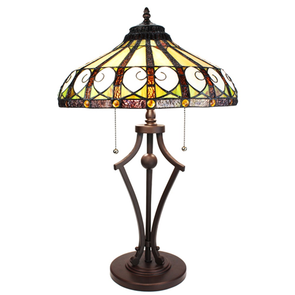 Stolní lampa Tiffany Ellegant - Ø 41*64 cm/ E27/max 2*60W Clayre & Eef