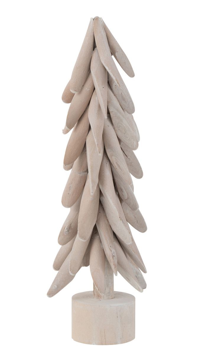 Přírodní dřevěný vánoční stromek s patinou z větviček Footy - Ø10*41 cm J-Line by Jolipa