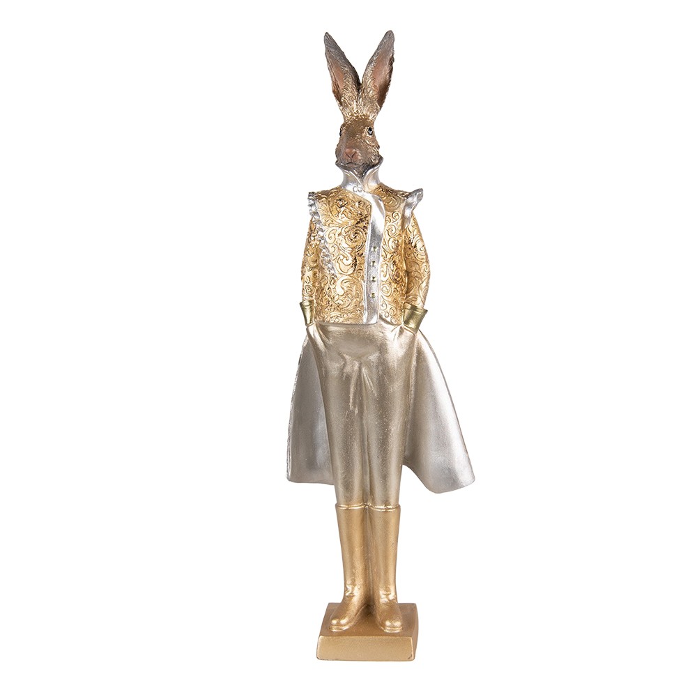 Dekorace králík ve zlatém saku - 14*10*44 cm Clayre & Eef