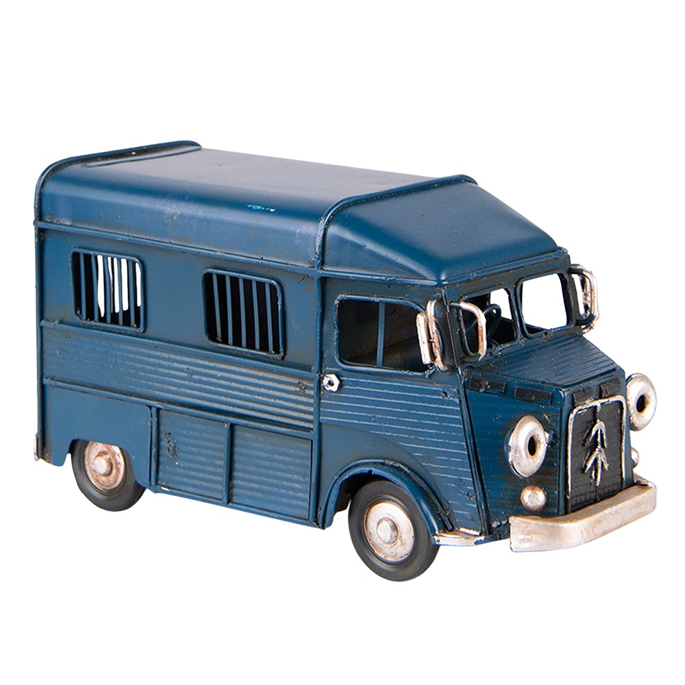 Dekorativní retro model modrý vězeňský mikrobus - 16*7*9 cm Clayre & Eef
