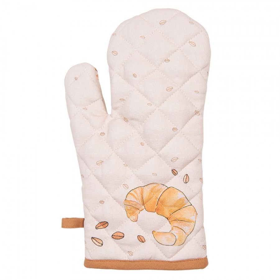 Béžová bavlněná chňapka - rukavice Your Favorite Breakfast - 18*30 cm Clayre & Eef