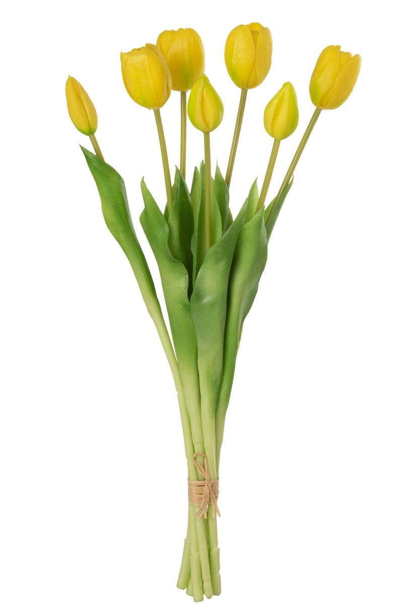 Kytice 7ks žlutých realistických tulipánů - 45cm J-Line by Jolipa