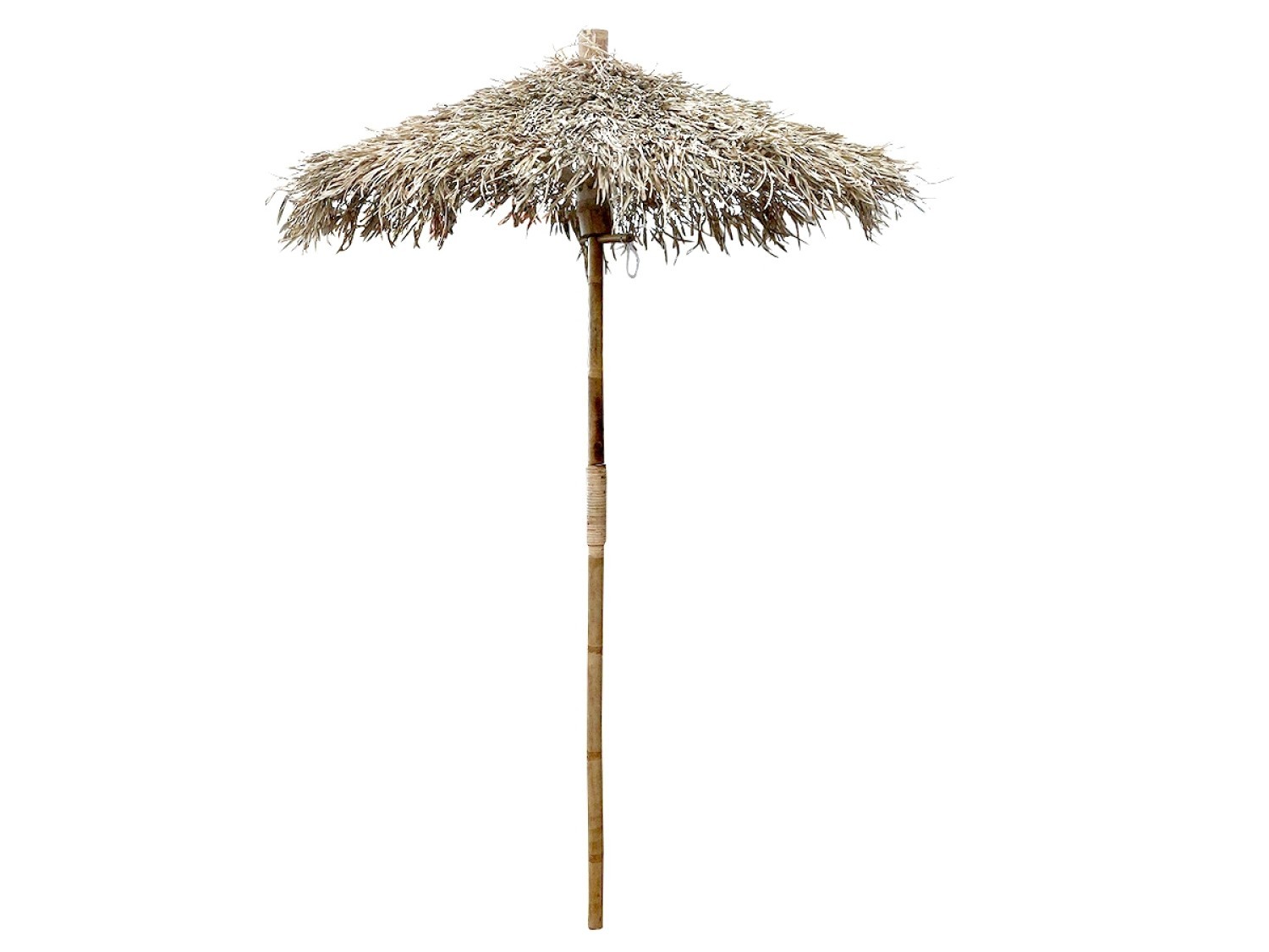 Bambusový slunečník se střechou z listů Parasol Bamboo - ∅ 160*240 cm Chic Antique