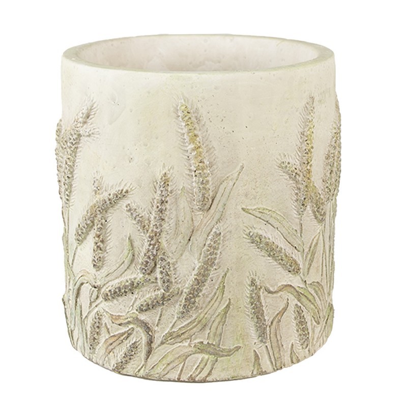 Cementový obal na květináč s jitrocelem Plantain L - Ø21*21 cm Clayre & Eef