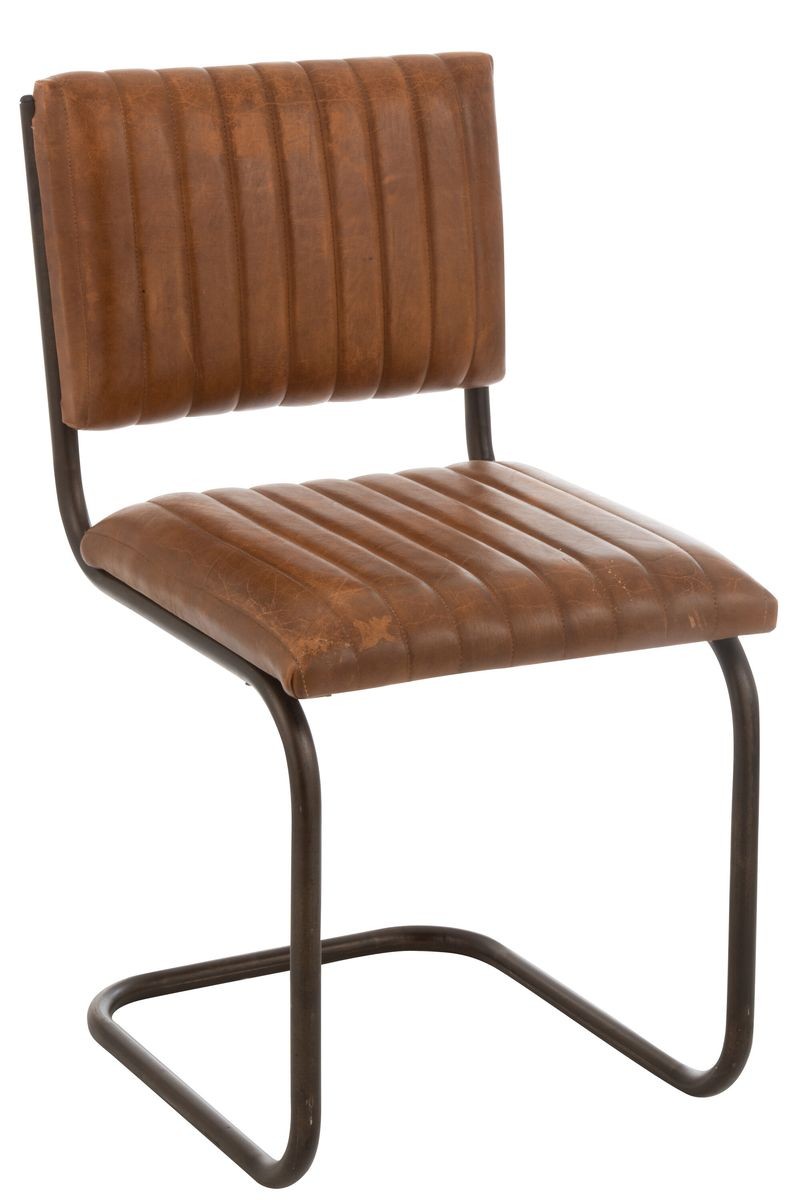 Kožená židle s kovovou konstrukcí MODERN - 51*45*87 cm J-Line by Jolipa