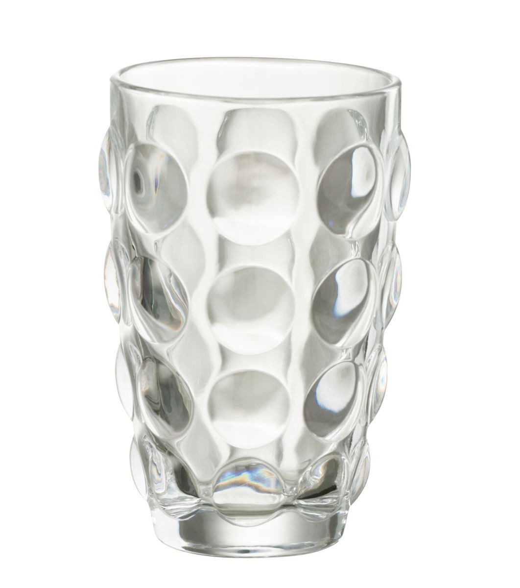 Transparentní sklenička s bublinami Loupe - Ø9*13cm / 360ml J-Line by Jolipa