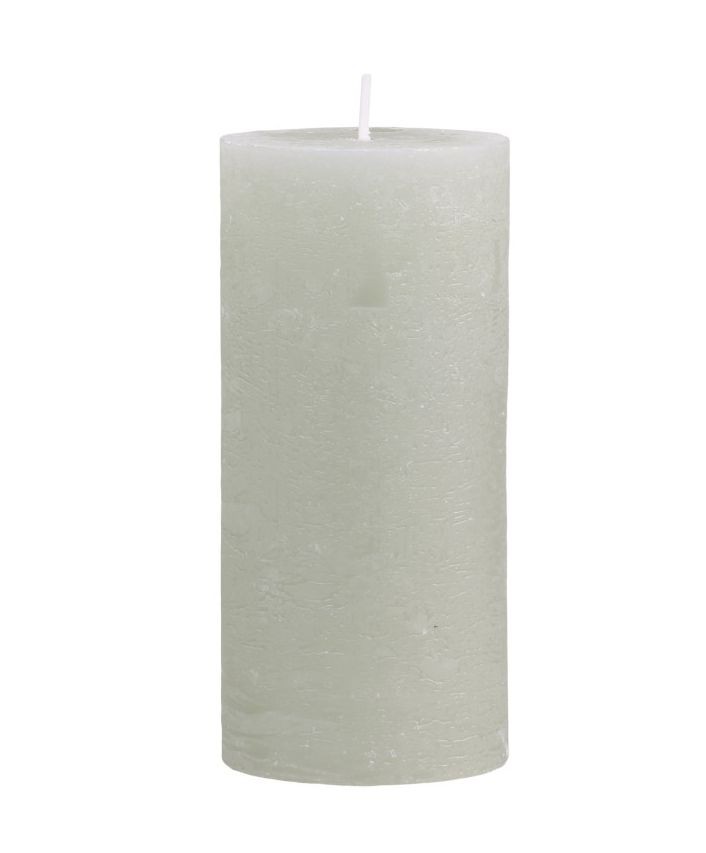 Zelená široká svíčka Rustic pillar verte - Ø 7*15cm/ 60h Chic Antique