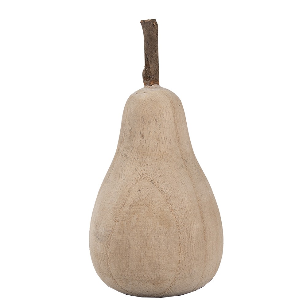 Dřevěná dekorace hruška Wood Pear - 10*10*18 cm Clayre & Eef