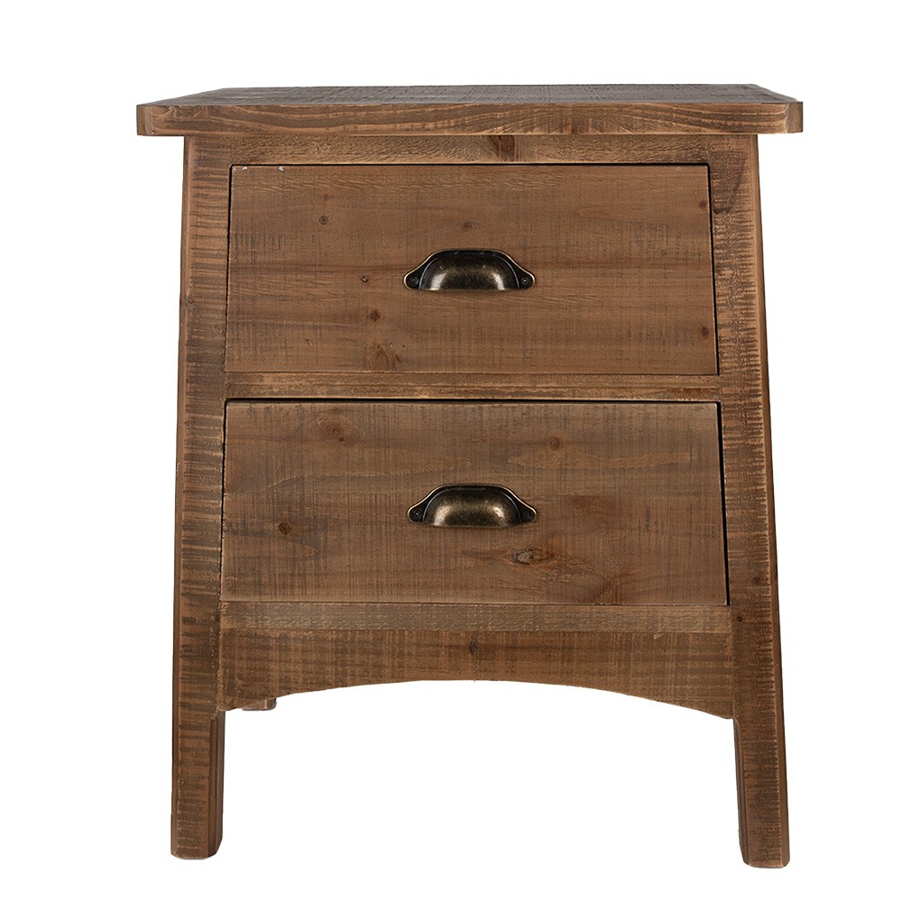 Hnědá antik dřevěná komoda / noční stolek - 50*35*60 cm Clayre & Eef