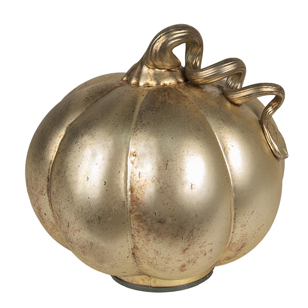 Zlatá antik skleněná dekorace dýně Pumpkin - Ø 15*15 cm Clayre & Eef