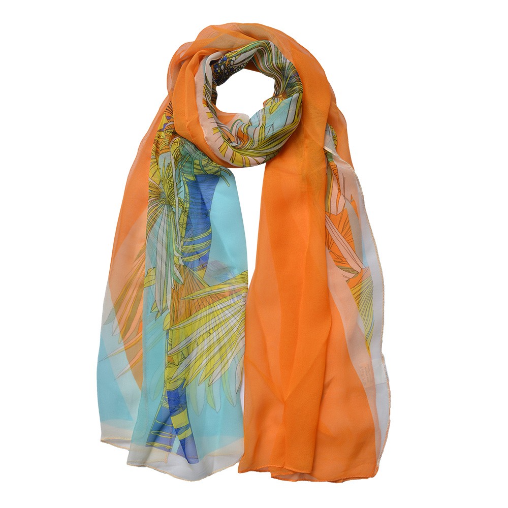 Barevný dámský šátek s motivem- 50*160 cm Clayre & Eef