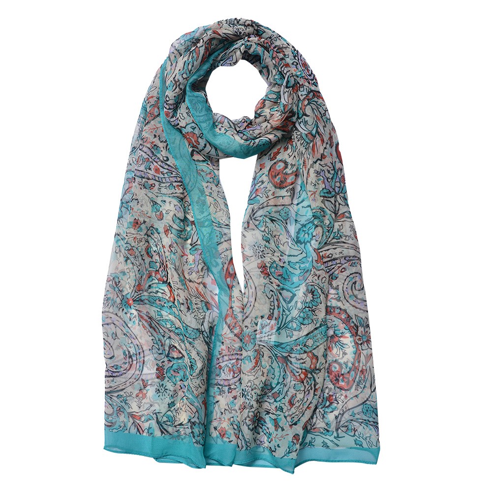 Barevný dámský šátek se vzorem - 50*160 cm Clayre & Eef