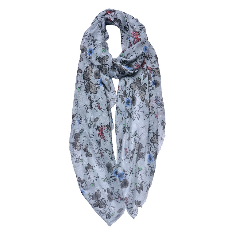 Barevný dámský šátek s motýlky - 85x180 cm Clayre & Eef