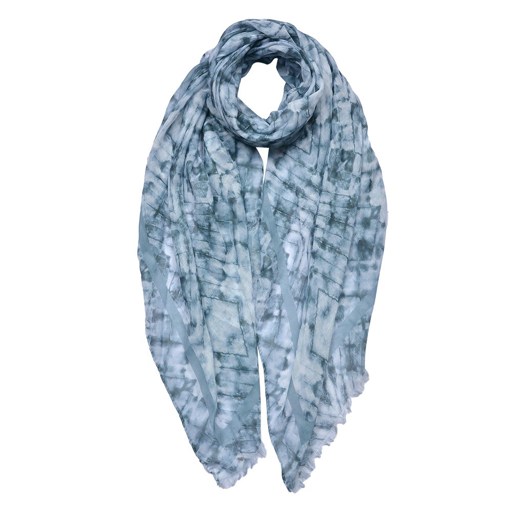 Šedý dámský šátek se vzorem- 70*180 cm Clayre & Eef