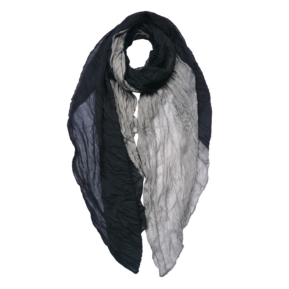 Šedo-černý dámský šátek - 90*180 cm Clayre & Eef