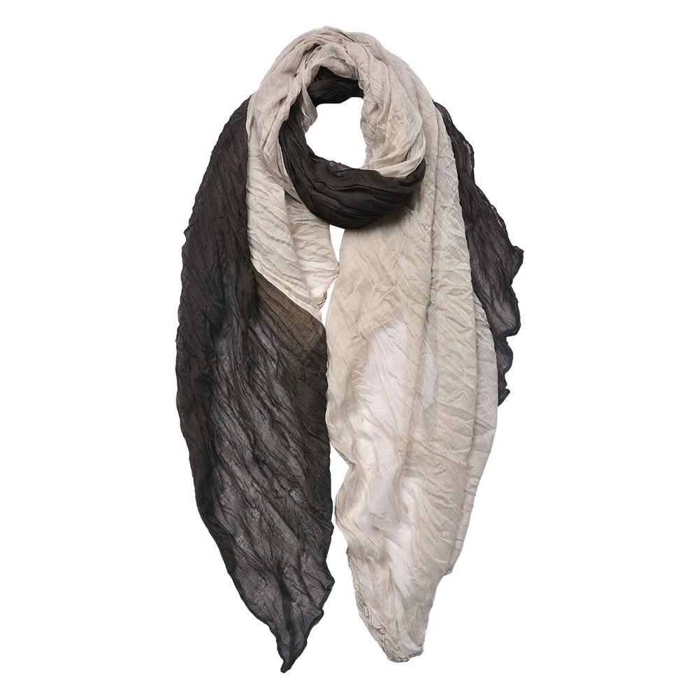 Hnědo-béžový dámský šátek- 90*180 cm Clayre & Eef
