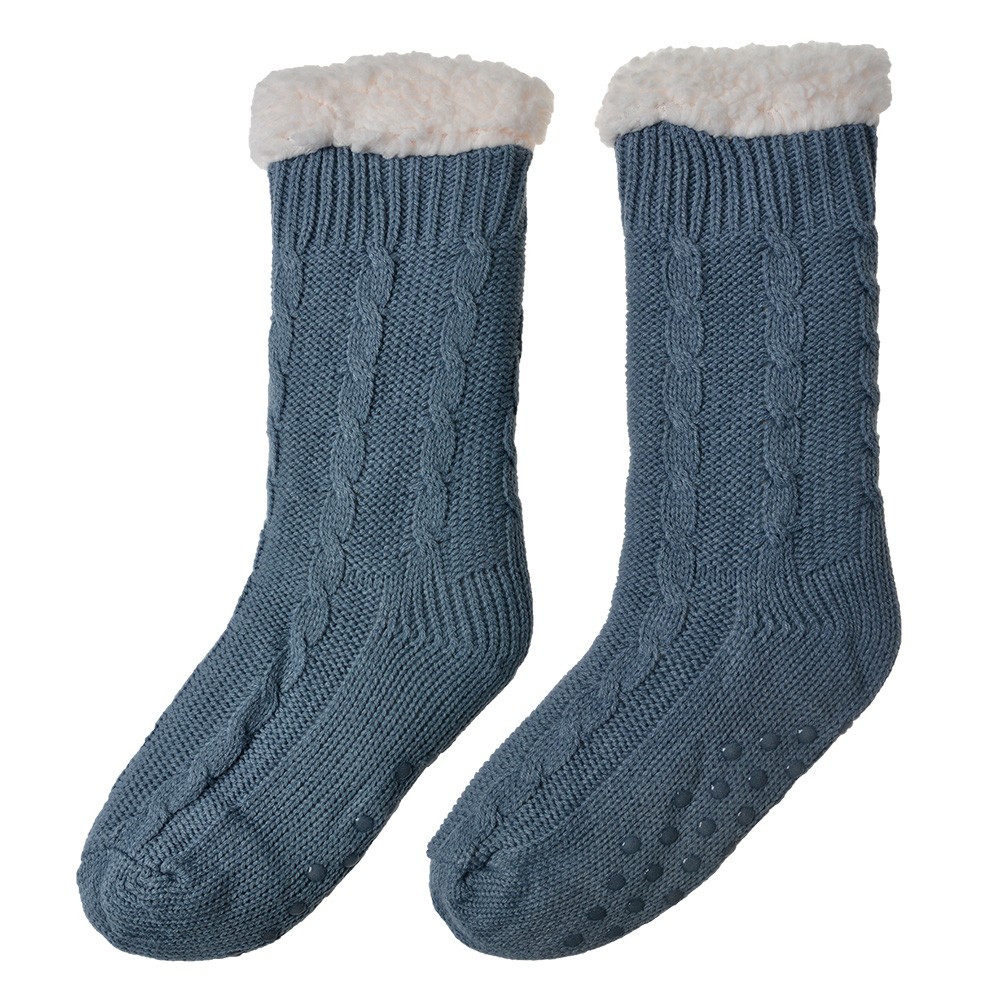 Modré teplé pletené ponožky - one size Clayre & Eef