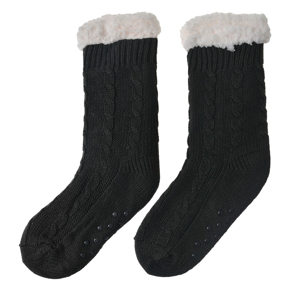 Šedé teplé pletené ponožky - one size Clayre & Eef