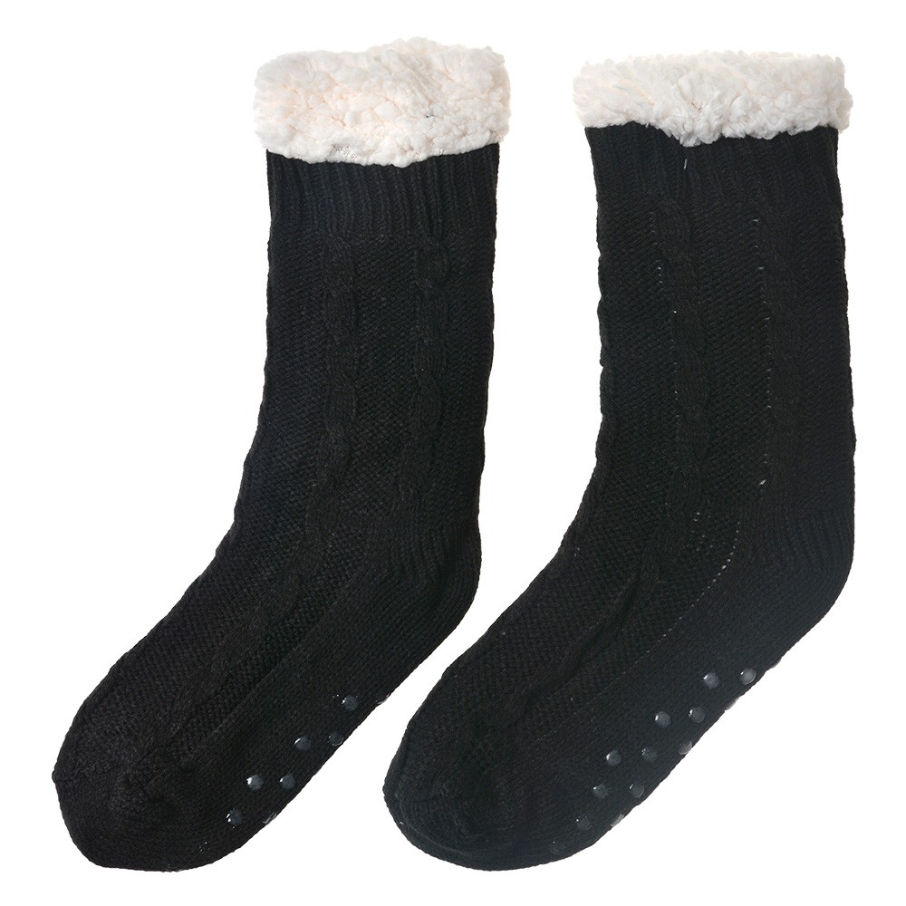 Černé teplé pletené ponožky - one size Clayre & Eef