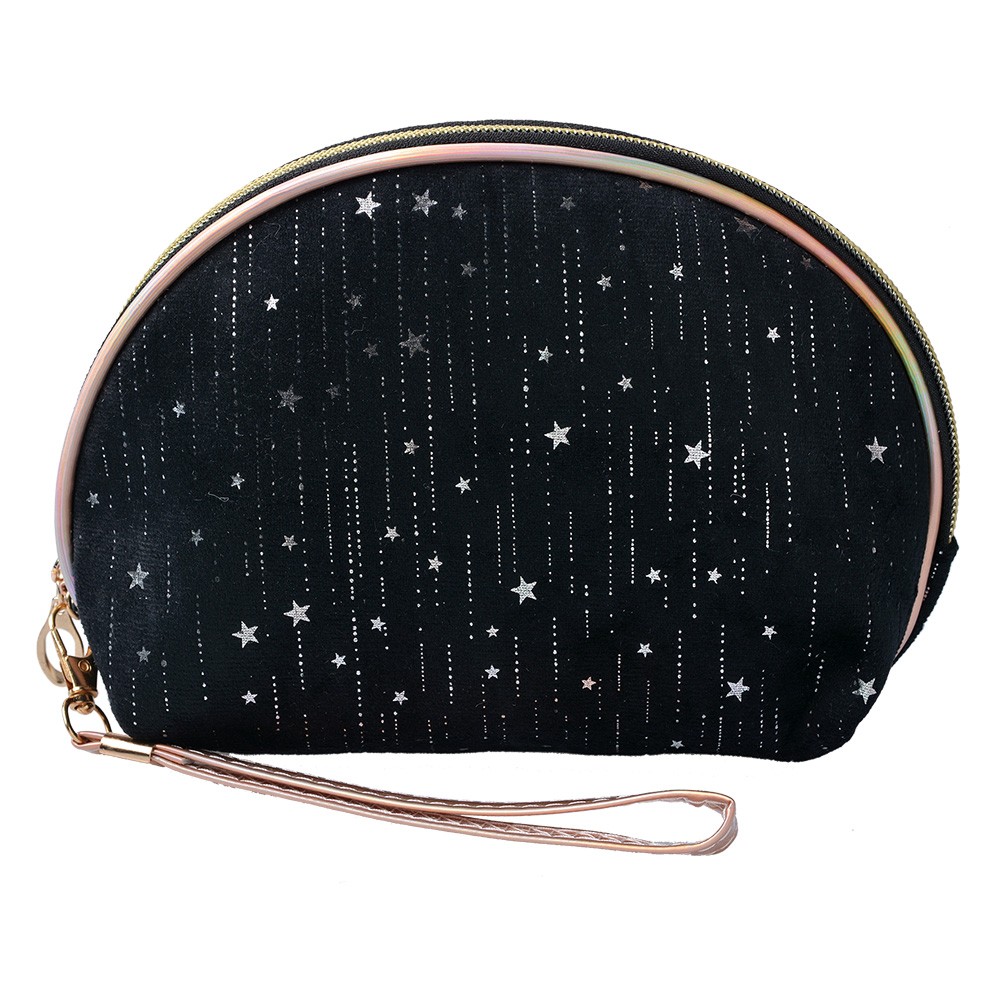 Černá dámská toaletní taška s hvězdičkami Stars - 22*8*14 cm Clayre & Eef