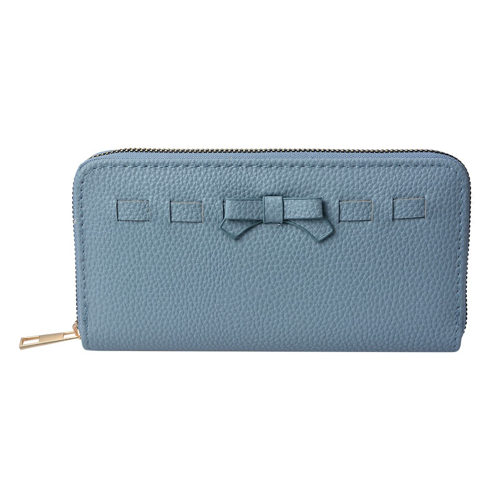Modrá peněženka s mašličkou - 19*10 cm Clayre & Eef