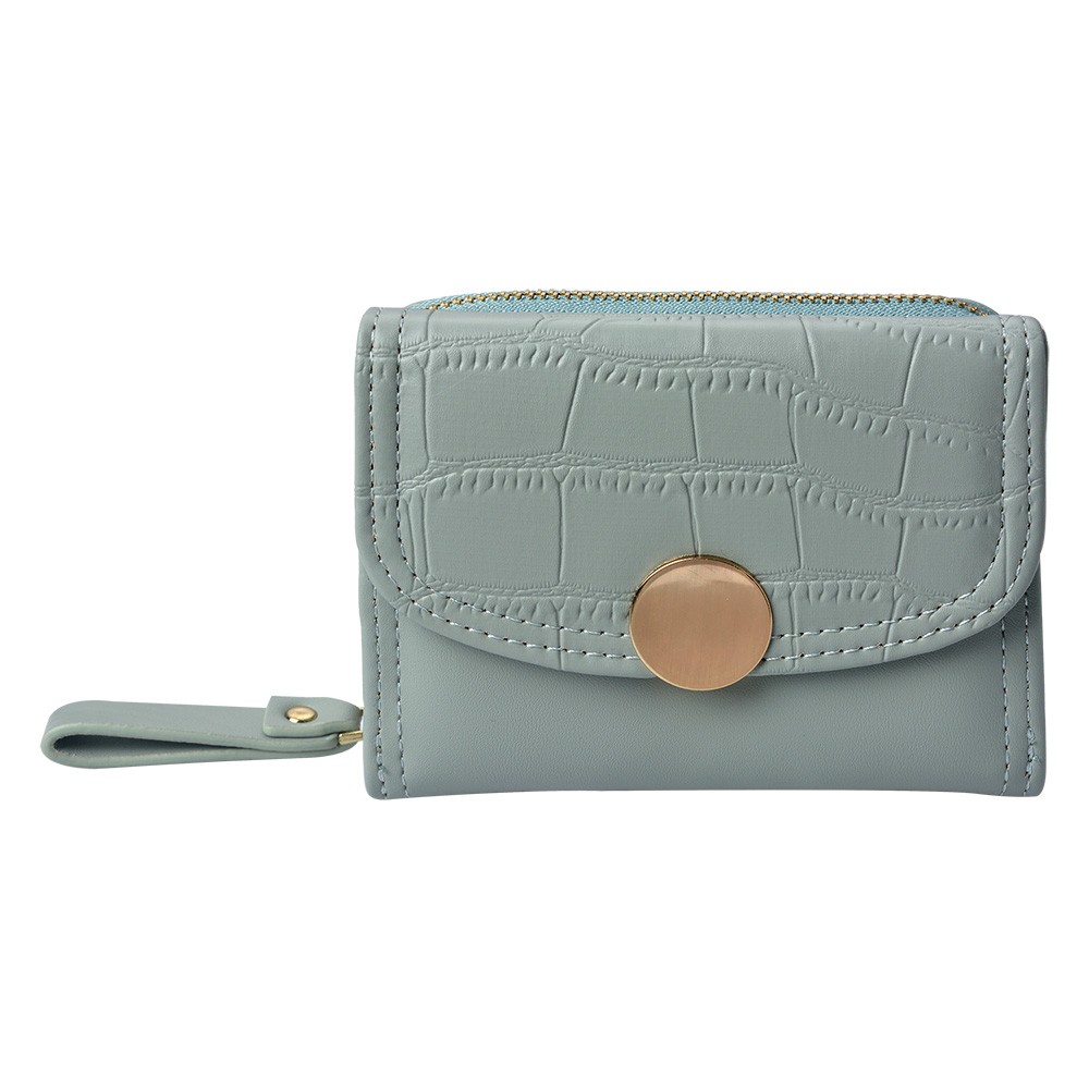 Multifunkční malá šedě modrá peněženka - 11*9 cm Clayre & Eef